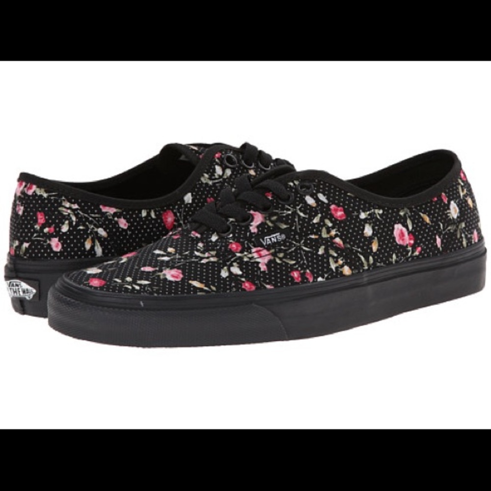 Black floral dot vans NEW!